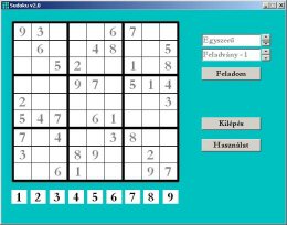 Pillanatkép a Sudoku programról